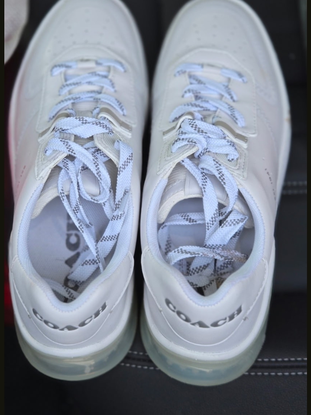 Coach White Leather Sneakers with Translucent Soles